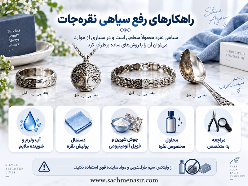 راهکارهای رفع سیاهی نقره
